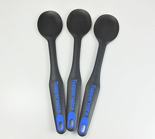 Tupperware 3x D174 Griffbereit Kochlöffel schwarz-blau Rührlöffel TOP-Kochlöffel