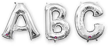 Amscan 3298301 - Super Shape Folienballon Buchstabe S Silber, 53 cm x 88 cm, Luftballon, Heliumballon, Geburtstag, Dekoration