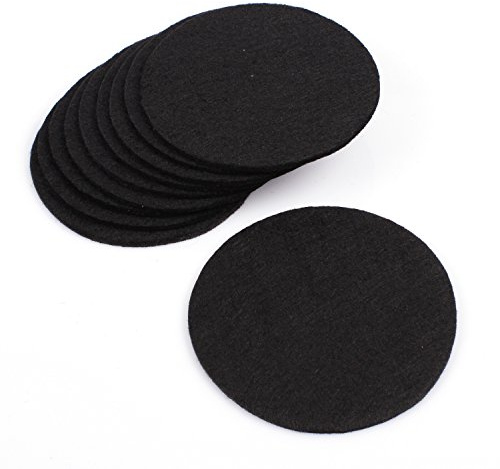 10er Set Glasuntersetzer rund aus Filz in schwarz (+ weitere Farben) Ø 10cm, Filzuntersetzer edel und elegant für Gläser, Bar und Tisch, auch als Getränkeuntersetzer geeignet