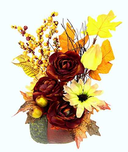Flair Flower Herbstgesteck in Haselnuss, 1 Stück, 26x20x14 cm, Kunstpflanze, Herbstliche Dekoration