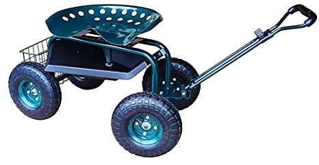 PAPILIOSHOP GARDY Sgabello da Giardinaggio con Ruote - Seduta Mobile Ideale per Potatura e Cura dell'Orto (Verde)