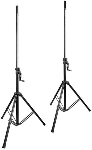 Vonyx LS93 Wind-Up Lautsprecher Stativ mit Handkurbel 2er Set - Boxenständer, Höhenverstellbar bis 205 cm - Stabiler Lautsprecherständer bis 70 kg Last, Lautsprecherstativ mit Kurbel