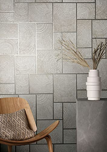 marburg Tapete Beige Holzoptik Fliesenoptik Glanz Muster für Wohnzimmer oder Schlafzimmer Vliestapete 100% Made in Germany PREMIUM QUALITÄT 10,05 x 0,70m 85745