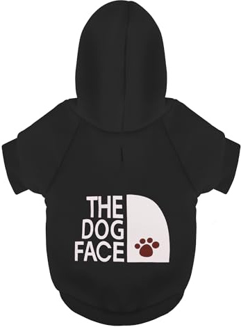 Paiaite Sweat à capuche pour chien Chihuahua noir : gardez votre chiot au chaud et élégant avec un sweat-shirt imprimé « The Dog Face » et un pull manteau tout en un, parfait pour l'hiver et les nuits