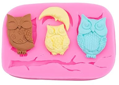 Silikonbackform 2 Stück 3D Eule Silikonformen Fondant Flüssige Schokoladenkuchenformen Flüssige Backwerkzeuge