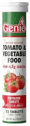 Genie Tomato & Vegetable Food Water Soluble Fertiliser Tablets 12 Tablets per Tube 1 tablet makes 5 litres