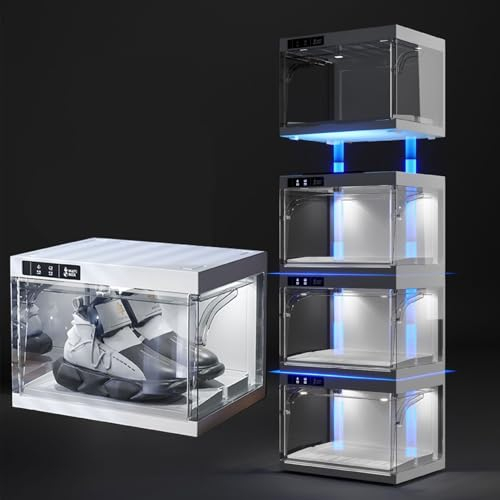 VBVARV Intelligente LED-Schuhkartons Sneaker-Vitrine Automatisch Durchsichtige Schuhaufbewahrungskartons Organizer Für Sneaker,1pcs