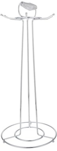 ANDRESLAD Estante Para Utensilios De Cocina De Hierro 6 Ganchos, Color Plateado, Soporte Para Cucharas y Espátulas, Compacto y Estable, Para Organización Cocina y Ahorro De Espacio