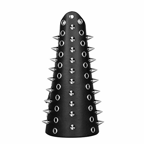 Punk breite schwarze Leder-Armschienen mit Nieten