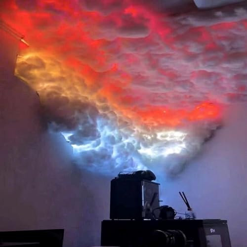 Grande Luce A Nuvola 3D, Luci A Nuvole A LED Per Soffitto,Lampada A Nuvola Di Tuono RGB,Luce Notturna D'atmosfera,Decorazioni Per La Casa Di Halloween Di Camera Da Letto Gaming Room 2m