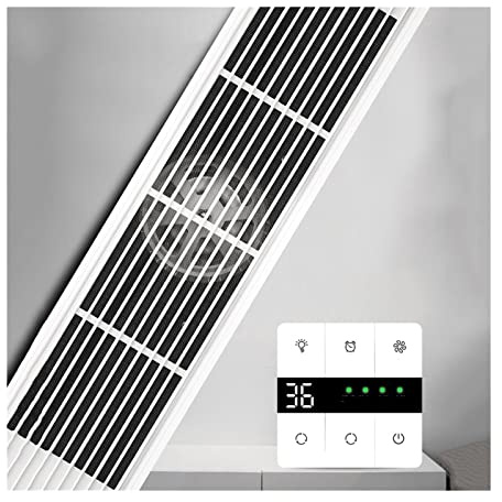 UQACHG Ventiladores De Techo De 15 X 60 Cm, Extractor Rectangular Oculto, Potente Y Silencioso, con Filtro para Cocina Y Baño.,Blanc-C