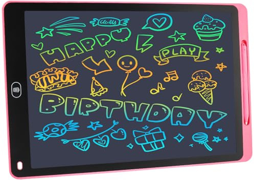 Foydream Tavoletta Grafica Bambini,Lavagna Magnetica per Bambini 16 Pollici,Lavagnetta Cancellabile con Display Colorato,Tavoletta Grafica LCD Scrittura ed Educativi Giocattoli per 3-12 Anni,Rosso