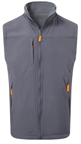 M MAELREG Mens Golf Vest Polar Fleece Lined Windproof Vest Jacket Lightweight Zip Up Sleeveless Jacket for Men