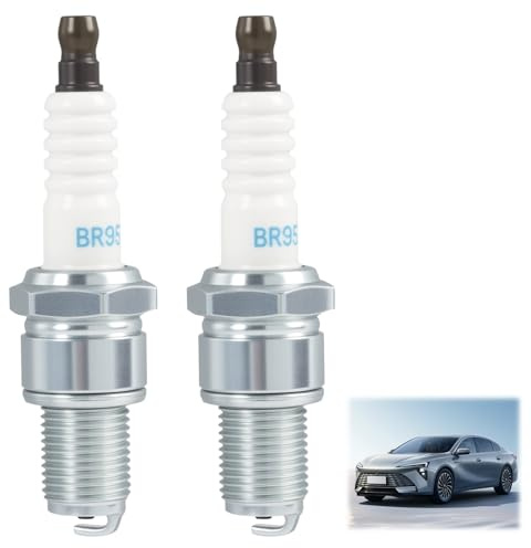 2 Stück Zündkerze BR9ES, Zündkerze Ersetzen für BR9ES (3194), BOSCH 7992/WR5DC, 4038/WR5DP, Zündkerzen für Roller, Mopedsund Motorräder mit Optimierte Motorleistung Effiziente Zündung