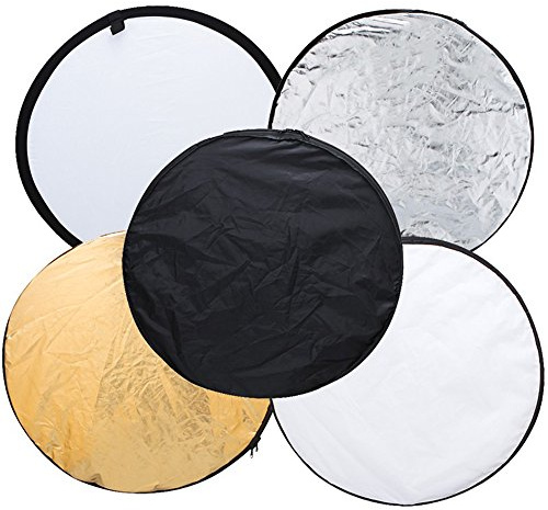 'ptcm 43 110 cm Festplatte 5 in 1 (Gold, Silber, Weiß, Schwarz, Transparent) Multi Klappfunkition Fotografie Studio Reflektor Foto von Licht