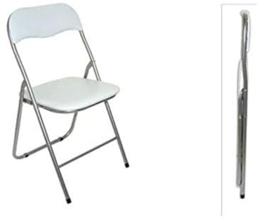 DUE ESSE Sedia pieghevole imbottita struttura in metallo per casa e campeggio sedie bianco