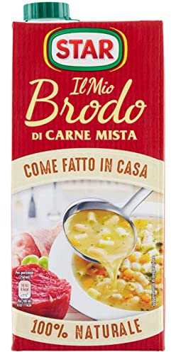 STAR Il Mio Brodo di Carne Mista, 1L, brodo liquido pronto, 100% naturale, senza conservanti, senza glutine e senza glutammato aggiunto, ottimo per risotto e zuppe