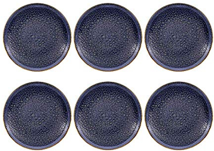 summa - Plato llano diámetro 25cm Azul (Mediano). Set 6 unidades. Vajilla moderna de color | Colección Moon. Uso en casa, restaurante y fiestas