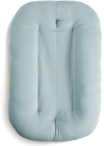 snuggle me® Babynest (0-9 Monate) - Premium Babynestchen Neugeborene, Weiche Bio-Baumwolle mit Fiberfill, kuschelnest coccon, 100% Maschinenwaschbar, Inkl. Reisetasche (Slate)