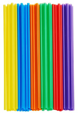 Comfy Package 10.02-Inch Long Plastic Straws [200 Count] Disposable Drinking Straws for Cold Beverages, Parties & Events - Assorted Colors