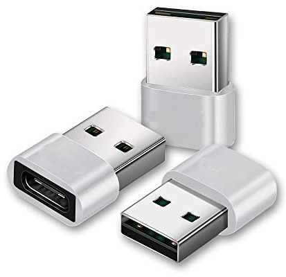 New USB to USB C Adapter Type C Female to USB A Male Charger Cable Converter for Apple Ultra iWatch Series,AirPods,iPhone 12 13 14 15 16 17 Plus Max Pro,iPad 10 Air 4 5 Mini connector (3pack Silver)