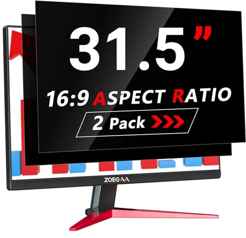 ZOEGAA 2 Pack 31.5 Inch Computer Privacy Screen Filter for 16 9 Monitor, Removable&Anti Blue Light Privacy Screen 31.5 for HP Dell Acer Asus Samsung Lenovo