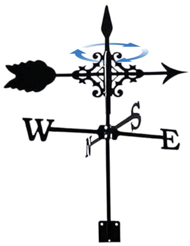 Veleta para el jardín indicadores de dirección del viento de metal con adorno de flecha Veletas meteorológicas montaje en techo para decoración de patio jardín,patio,Veletas para cobertizos de viento