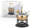 Silk Route Home Stainless Steel Fondue Set – 6‑Fork Cheese & Chocolate Melting Pot with Gold‑Tone Finish – Entertaining Party Gift