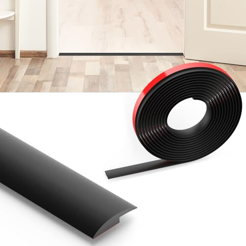 Flintronic Übergangsprofil Selbstklebend, 3m x 3cm PVC Boden-Leiste, Übergangsleiste Boden, Übergangsschiene ohne Bohren, Abdeckleiste für Fliesen, Holz, Laminat, Höhenausgleich 3cm(Schwarz)