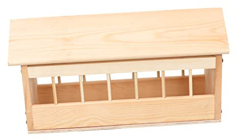 KITANDOVE Futtertrog für Tauben auslaufsicherer Futterspender für Tauben für Vögel Futtertrog für Hühner mit Mehreren Schlitzen Taubenschale aus Holz 40 cm Dicke Sperrholzbasis