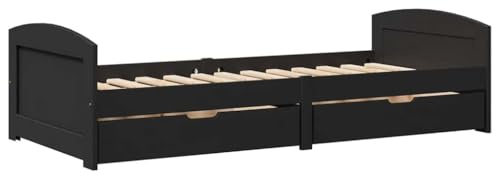 vidaXL Tagesbett mit 2 Schubladen ohne Matratze iRun Schwarz 90x200cm