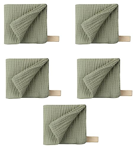 AYPOHU Set Di 5 Asciugamano Viso Per Il Lavaggio Asciugamano Da Bagno Burp Panni Della Ragazza Ragazzi Registro Regali 23x23cm Tinta Unita Asciugamano Viso Doccia Bambino