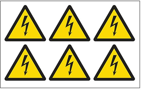 V Safety Electrical Hazard Vinyl Labels On A Sheet 100 mm Dia - Self Adhesive Vinyl - Sheet of 6 Safety Sign