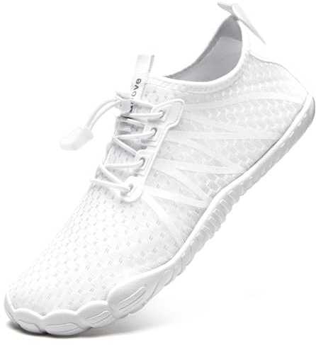 Water Shoes Mens Womens Barefoot Beach Shoes Swim Shoes(White 795,5.5 UK,39 EU)