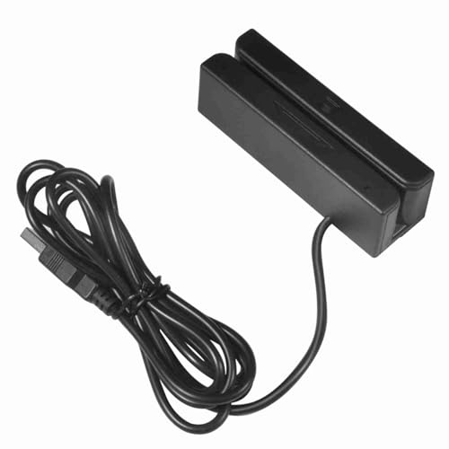 Risegun Credit Card Reader, MSR580 USB Swipe Magnetic Credit Card Reader USB Stripe Card Reader 3 Tracks Mini Mag Hi-Co Swiper