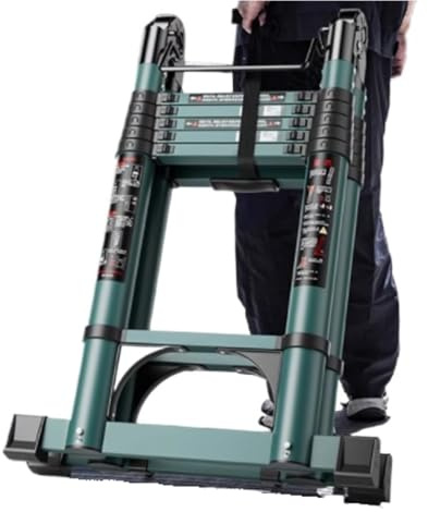 bodentreppe Teleskopleiter, Kohlenstoffstahlmaterial, rutschfestes Pedal, Spurstangendesign, Klappleiter, robust und langlebig dachbodenleiter(4.0m)