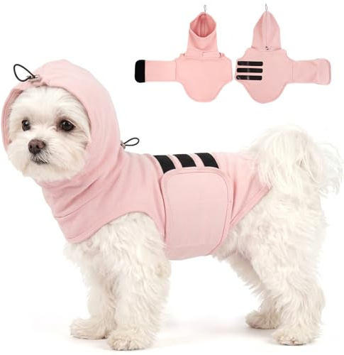 MIGOHI Dog Anxiety Relief Vest with Ear Cover, Pink, S