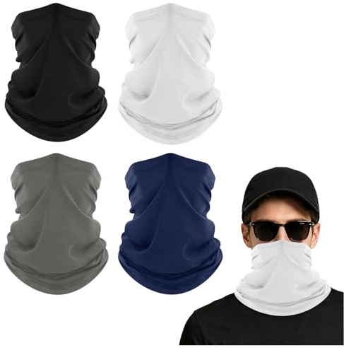 Bufanda Tubular Multifuncional,4 Piezas Braga Cuello Hombre y Mujeres,Braga de Cuello de Verano Multiusos,Multifuncional BragaCuello Moto para Hacer Yoga,Senderismo,Montar a Caballo,Montar en Mot