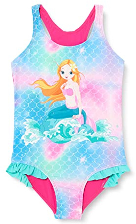 Playshoes UV-Schutz Badeanzug Mädchen Schwimmanzug Badebekleidung, Meerjungfrau, 110/116