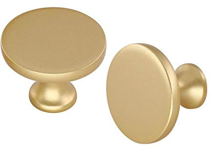 LONTAN Schrankknöpfe und Schubladengriffe Gold und Messing für Badezimmer - 10 Stück