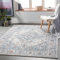 Livabliss London Vintage Rug - Area Rugs Living Room 200x274 cm, Dining Floor, Kitchen, Traditional Multicoloured Boho Style, Easy Care Pile, Bohemian Large Rug, Grey and Blue
