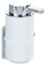 WENKO Distributeur de Savon Mural Woya, doseur Rechargeable, en céramique, contenance jusqu'à 250 ML de Liquide Vaisselle ou désinfectant, Fixation Turbo-Loc® sans perçage, Ø 6,8 x 13 cm, Blanc