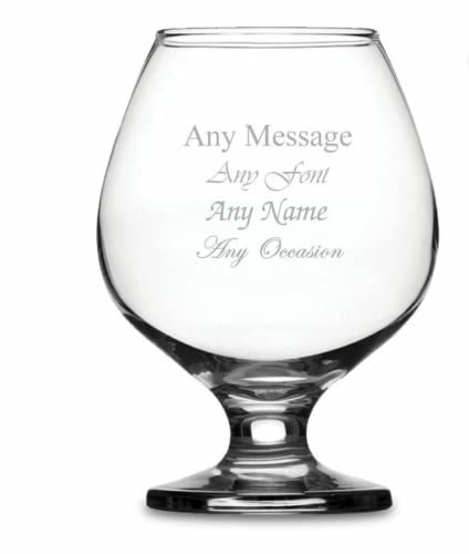 Engrave Brandy Glass. Personalised Cognac Glass with Gift Box. Any Message Over 4 Lines.