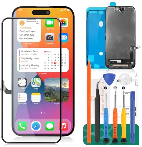 SRJTEK Incell Kit de réparation d'écran LCD de rechange pour iPhone 13 Pro Max 6,7 pour iPhone A2643 A2484 A2641 A2644 A2645 Noir