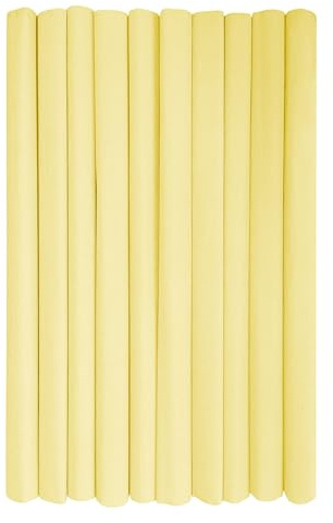 Interdruk - Rotoli di carta crespa per bambini, fai da te e decorazioni - Confezione da 10 bobine (50cm x 200cm, 28g/m2) - 33 Giallo Pastello