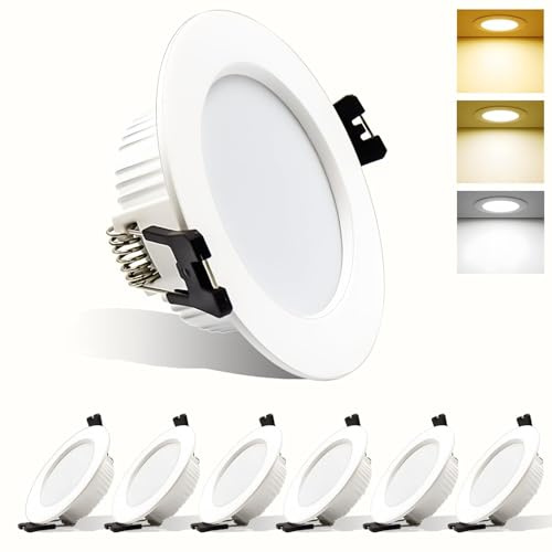 Großcat LED Spot encastré 5W ultra plat, 3000K, 4000K, 6000K lampes encastrées, Ø 75-80 mm diamètre de trou, aluminium spot LED de plafond pour le salon, la cuisine, la chambre à coucher, 6 pièce