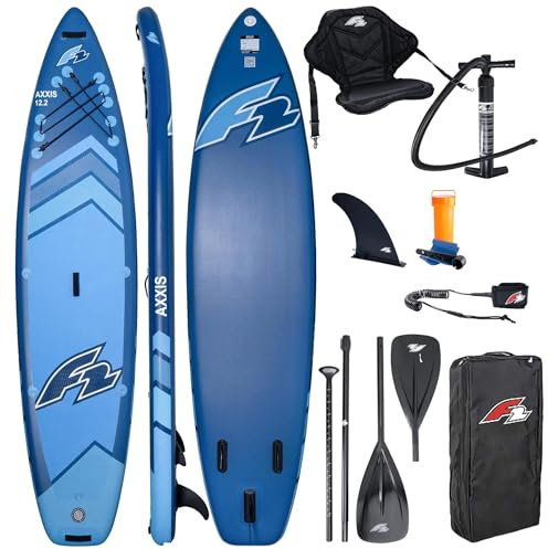 Campsup SUP F2 AXXIS 12'2 Combo DUNKEL BLAU Aufblasbares Stand Up Paddle Board | 372x86x15 cm | Surfboard für Einsteiger & Fortgeschrittene mit zubehör | Tragkraft bis 180 Kg