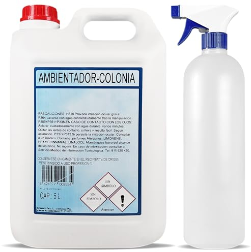 Ambientador Colonia Líquido 5 litros + Spray Rellenable 500 ml | Hogar, Empresas, Negocio