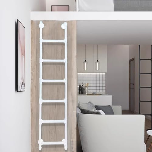 4 Fuß 5 Fuß 6 Fuß 7 Fuß 8 Fuß Notausstiegsleiter, Hochleistungs-Fensterschachtleiter, Kellerleiter, Wandmontierte Hängeleitern für Zuhause, Hochbett, Dachbodenbett, Metalltrittleitern(260cm/102in)