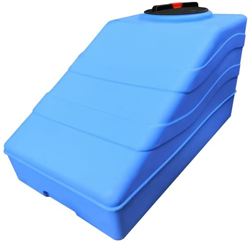 ESTO Serbatoio Acqua per Acqua Potabile 300L per Sottoscala, Cisterna Blu in Polietilene per Uso Esterno Predisposizione Rubinetto, Resistente Made in Italy (500 Litri + Pompa e Press Control)